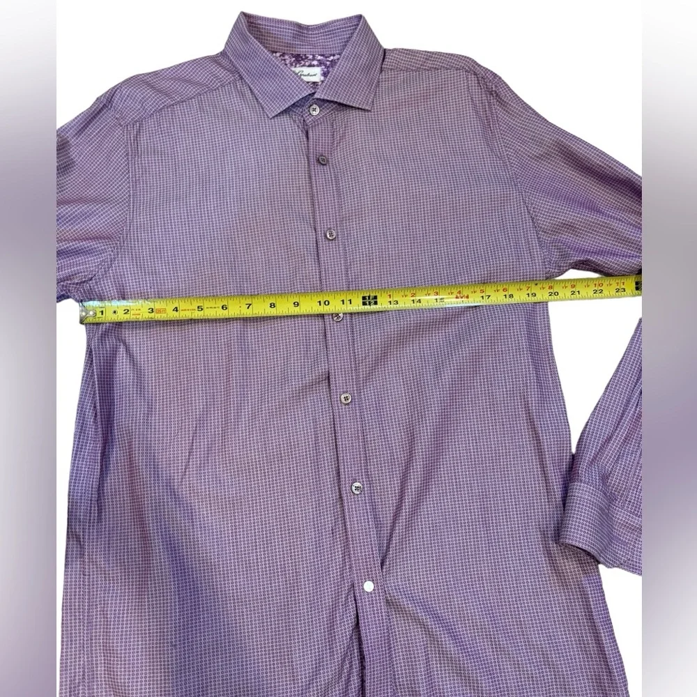 Robert Graham Men’s Maroon Geometric Button Down Shirt Size 42 (16.5 Neck) - Picture 10 of 10